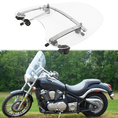 19" x 17" Windshield Windscreen For Kawasaki Vulcan VN 500 750 800 900 1500 1600 - Image 1 of 4