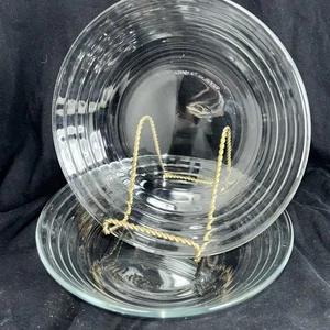 2 LIBBEY Schüssel Duratuff Glas Reifen 8,25" Klar Salat Suppe Pasta Set Mexiko - Bild 1 von 5