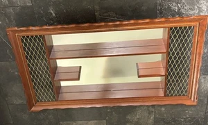 Vintage Wender Wandspiegel Holzrahmen Schattenkasten Kurioses Regal Mid Century Modern - Bild 1 von 11