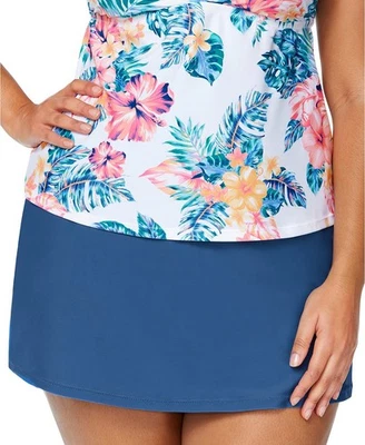 Raisins Curve Trendy Plus Size Bravo Tummy-Control Swim Skirt, Size 22W - Image 1 of 2