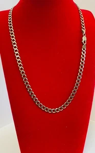 9 kt GELBGOLD FLACHE FACETTIERTE PANZERKETTE GLIEDERKETTE HALSKETTE 17" 9,8 g - Bild 1 von 10