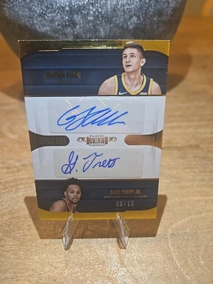 2018 Panini Dominion Gary Trent Jr Grayson Allen Gold Dual RC Auto /10 Bucks SSP - Image 1 of 2