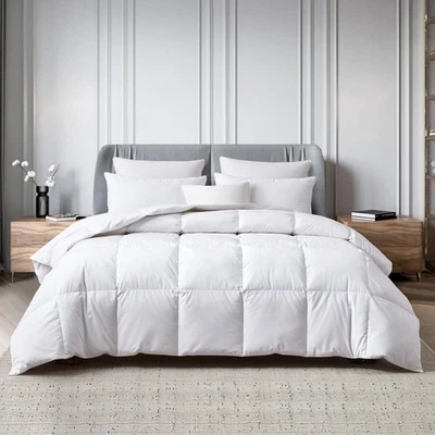 Tencel™ Lyocell/Cotton Blend White Goose Feather and Down Fiber Comforter - M... - Image 1 of 3