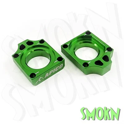 Ajustadores Apico Bloques de ejes Kawasaki KXF KX-F 250 450 04-23 KX 125 250 03-08 GRN - Imagen 1 de 4