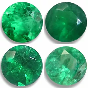 Natural Emerald Round Faceted Loose Gemstones Fine Cut A+ - Picture 1 of 22