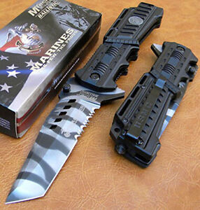 M-A1001UC Tanto Urban Camo Spring Assisted Knife - U.S. Marines by MTech USA