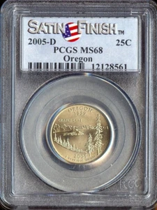 2005-D Oregon Quarter Satin PCGS MS68 Quality - Picture 1 of 2