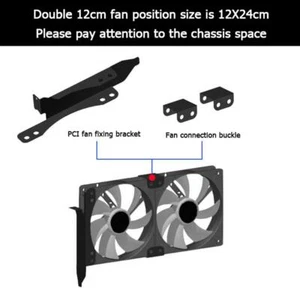 PCI Slot Dual Fan Mount Rack Bracket 90mm 120mm for Desktop Graphics Card - Afbeelding 1 van 6