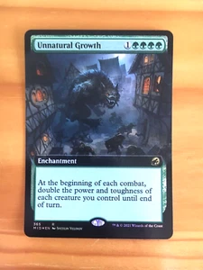 Mtg Carte Magic Innistrad Midnight Hunt Unnatural Growth Extended Art FOIL NM - Imagen 1 de 2