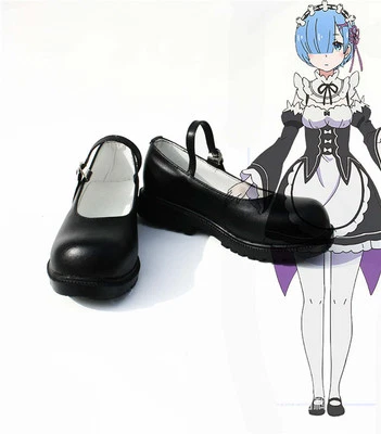 HANDGEFERTIGT Re Zero kara Hajimeru Isekai Seikatsu Rem Ram Maid Lolita Cosplay Schuhe Shoes