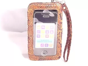 Custodia cellulare iPhone5 iPhone 5s marrone borsa portafoglio frizione #25a marrone - Foto 1 di 4