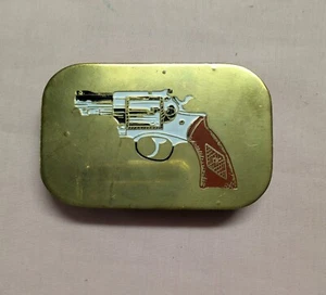 Vintage Snubnose Revolver Brass Belt Buckle Made in Taiwan Signed BP931 - Picture 1 of 4