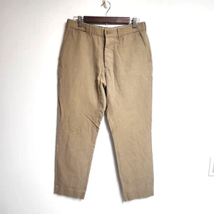 Luxire Chino Pants Mens 32 29 Linen Natural Fiber Italy Grip Band Button Fly - Picture 1 of 13