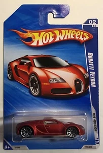 2010 Hot Wheels Hot Auction Satin Red Bugatti Veyron WALMART exclusive - Picture 1 of 8