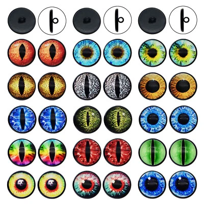 5 Pairs Mix Animal Dragon Eye Glass Eyeball Sew On Button for Doll Making 6-30MM - Image 1 of 4