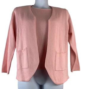 Vintage Sweater Shirt Set Size Petite 14 Laura Petites By Alyzia Light Pink - Picture 1 of 9