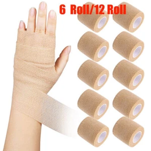 12-6 Rolls Stretch Bandage Wrap, 2 Inch x 5 Yards Cohesive Vet Tape, Brown - Picture 1 of 22