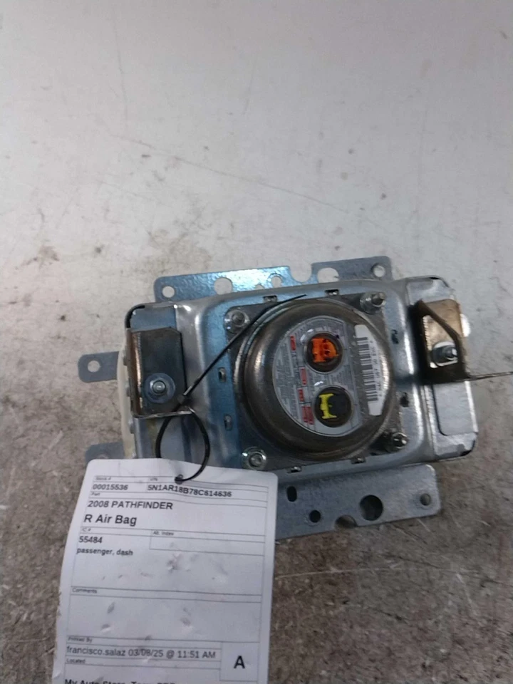 Used Right Instrument Panel Air Bag fits: 2008 Nissan Pathfinder passenger dash - Image 1 of 4