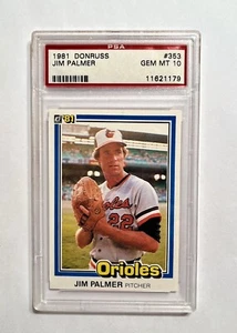 Jim Palmer 1981 Donruss #353 PSA 10 gemas como nuevo Baltimore Orioles béisbol patio - Imagen 1 de 4