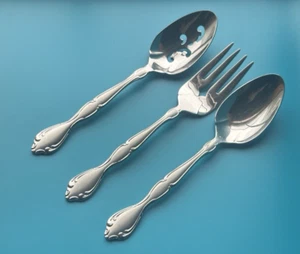 Oneida Cantata 3-Piece Glossy Hostess Serving Set Stainless Flatware 18/8 China - Picture 1 of 7