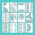 12pcs Reusable Mandala Stencils for Floor Wall Tile Paper Card for DIY Craft