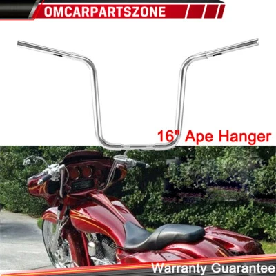 16" Ape Hanger 1-1/4" Bar Handlebar For Harley Touring Road King Classic FLHRC - Image 1 of 4