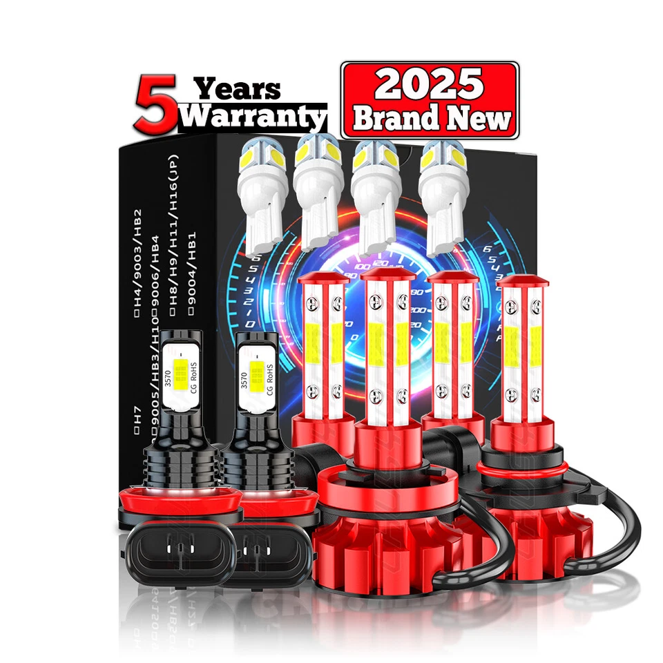 For 2011-2017 Toyota Sienna 6000K LED Headlight + Fog Light Bulbs Combo Kits - Image 1 of 4