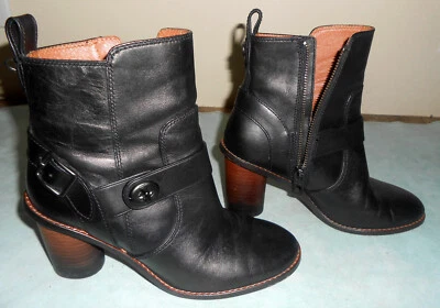 Botas Coach 1941 Moto Tacón Botines G1191 Sillín Cuero Negro Mujer’s Talla 6B Foto 1 de 4