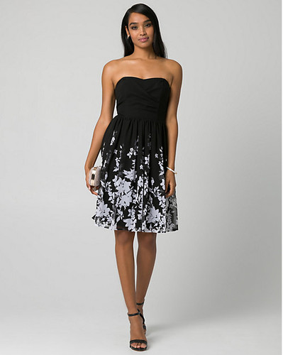 OFF WHITE Abito Le Château stampa floreale crêpe chiffon dolcevita nero bianco sporco taglia XXL