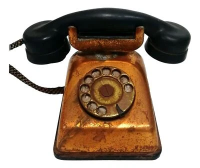 telefono  in rame e bachelite originale 1960 fatme safnat telcer bell - Immagine 1 di 4