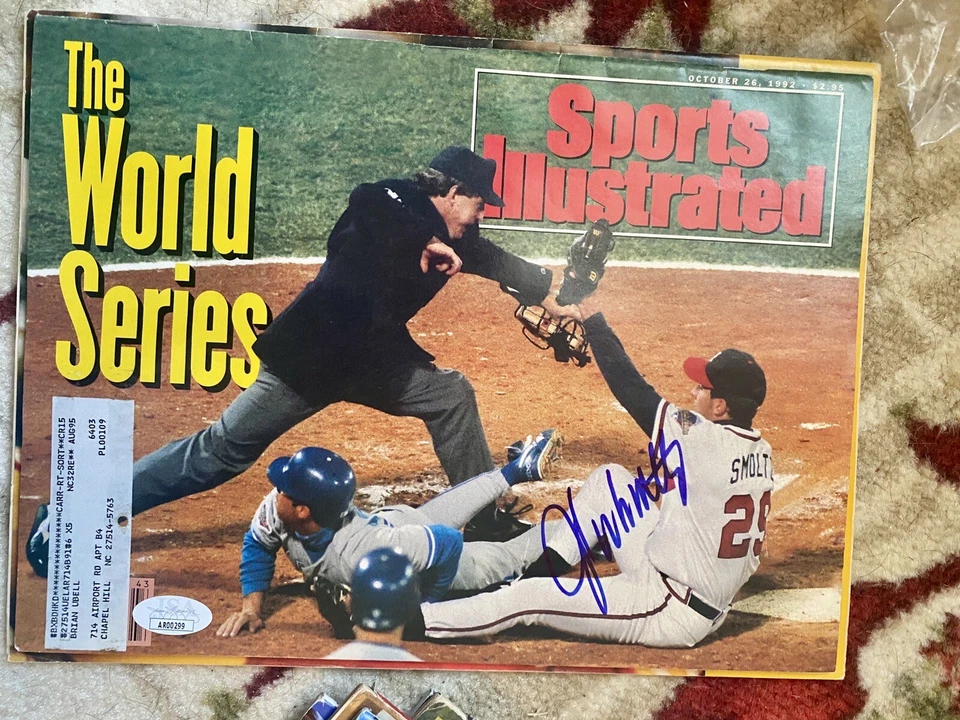 John Smoltz ATLANTA BRAVES Autographed Signed SPORTS ILLUSTRATED Magazine JSA - Image 1 of 1