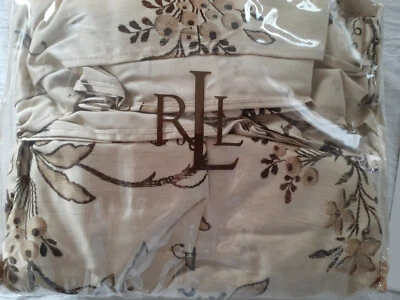 Vintage Ralph Lauren KING Bed Skirt-Plage D'or Floral Champagne-NEW 18" Drop - Image 1 of 4