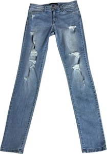 Flying Monkey Buckle Jeans Womens 28x29.5 Distressed Ankle Light Wash - Picture 1 of 8
