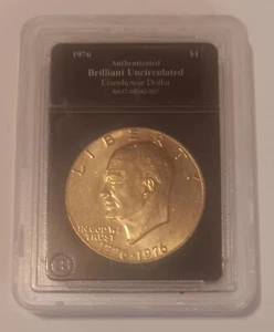 1776-1976 Eisenhower Bicentenial Silver Dollar Type 2 (No Mint Mark)  (Rare) - Picture 1 of 2