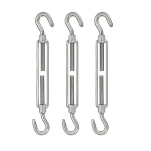 M8 Hook & Hook Turnbuckle 3 Pcs Stainless Steel 304 Adjustable Wire Rope Tens... - Picture 1 of 7