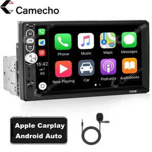 7"Car Radio For Apple Carplay Android Single 1Din Touch Screen Stereo Bluetooth - Imagen 1 de 18
