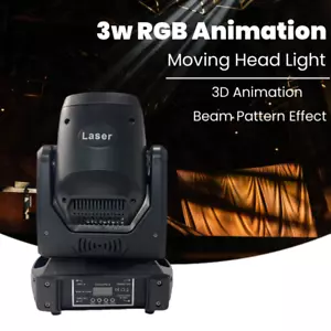 3W Animation RGB Moving Head Light Pattern Projector DMX Animation Laser Light - Picture 1 of 9