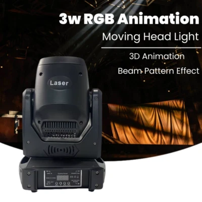 3W Animation RGB Moving Head Light Pattern Projector DMX Animation Laser Light - Image 1 of 4
