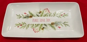 Legacy & Main Collection Holiday Christmas 14 Inch Plate Peace Love Joy New - Picture 1 of 3
