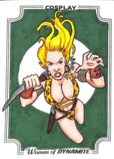 Cosplay Woman of Dynamite Sketch Card by Mick Trimble tc