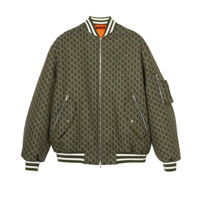 Chaqueta de sombra GUCCI $4400 Jacquard verde y blanco GG nueva y auténtica Foto 1 de 2