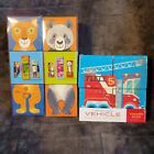 Lot of 3 NEW Crocodile Creek Puzzle Blocks- Vehicles and Flip Zoo -Learning Toys