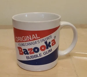Vintage 80's Bazooka Bubble Gum Promotional Coffee Mug Cup French English retro - Bild 1 von 7