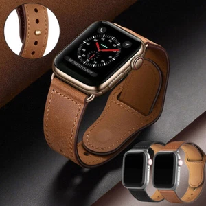 Leder Armband Für Apple Watch Series 10/9/8/7/6/SE/5/4/3/2 49mm 40/44/41/45/46mm - Picture 1 of 20