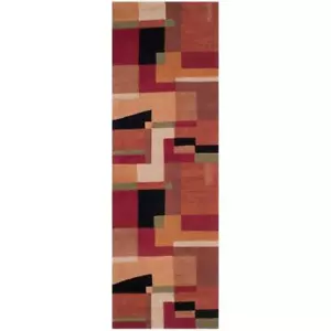 SAFAVIEH Flächenteppich 3'x20' handgefertigte moderne geometrische Läuferwolle hoher Stapel Multi - Bild 1 von 9