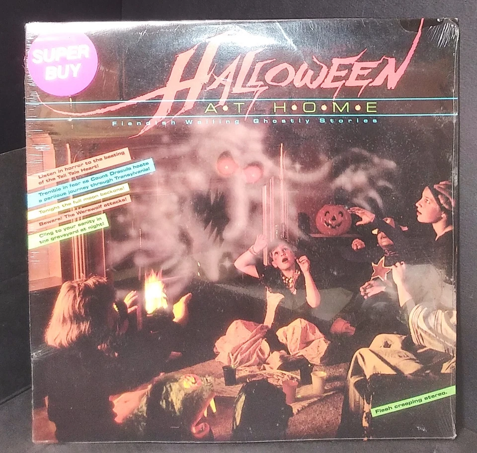 Vintage SEALED lp HALLOWEEN AT HOME Fiendish Wailing Spooky Stories 1980s horror - Image 1 of 2