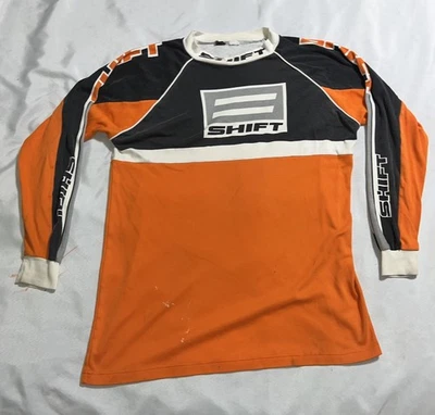 Shift гонки Джерси рубашка мужская большой логотип оранжевый черный белый мотокросс длинным рукавом - Изображение 1 из 4