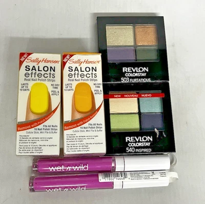 Lot Of Sealed Revlon Eyeshadow, Wet N Wild Lipstick, Sally Hanson Nail Polish - Image 1 of 4