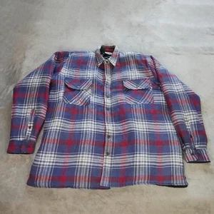 Vintage 90's Appalachian Trail Quilted Plaid Flannel Shirt Jacket Men’s XLT Rock - Foto 1 di 11