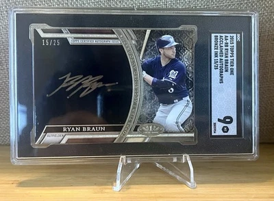 2015 Topps Tier One Acclaimed Auto Bronze Ink /25 Ryan Braun - Image 1 of 2